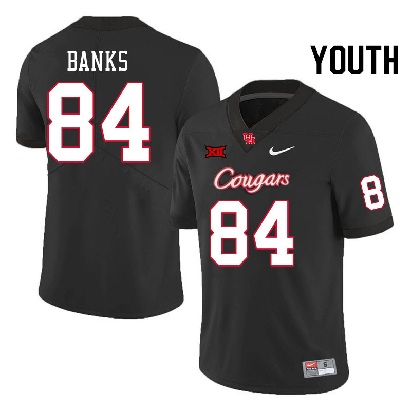 Youth #84 Ja'koby Banks Houston Cougars Big 12 XII College Football Jerseys Stitched-Black